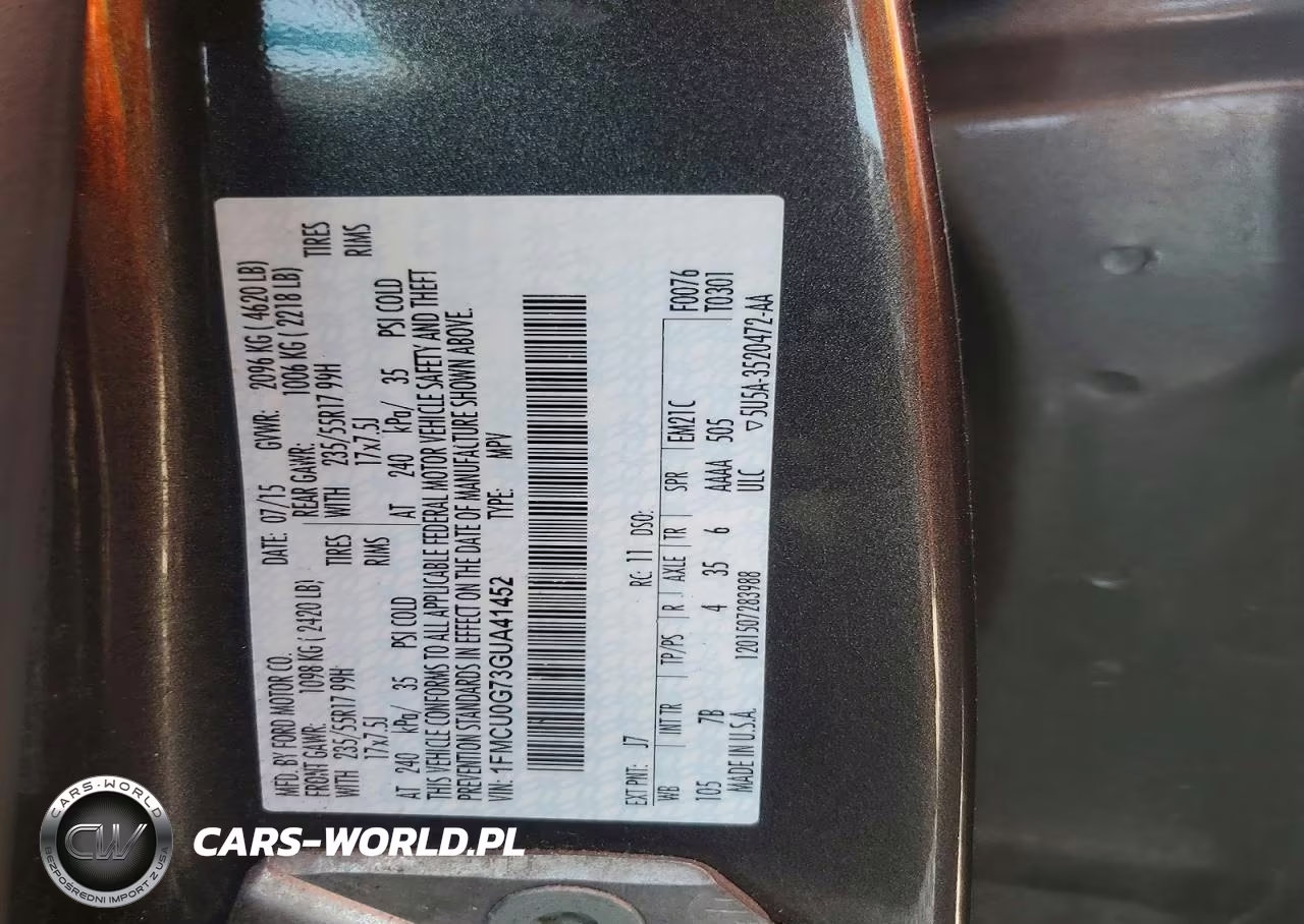 2016 Ford Escape Se VIN:1FMCU0G73GUA41452 - 13