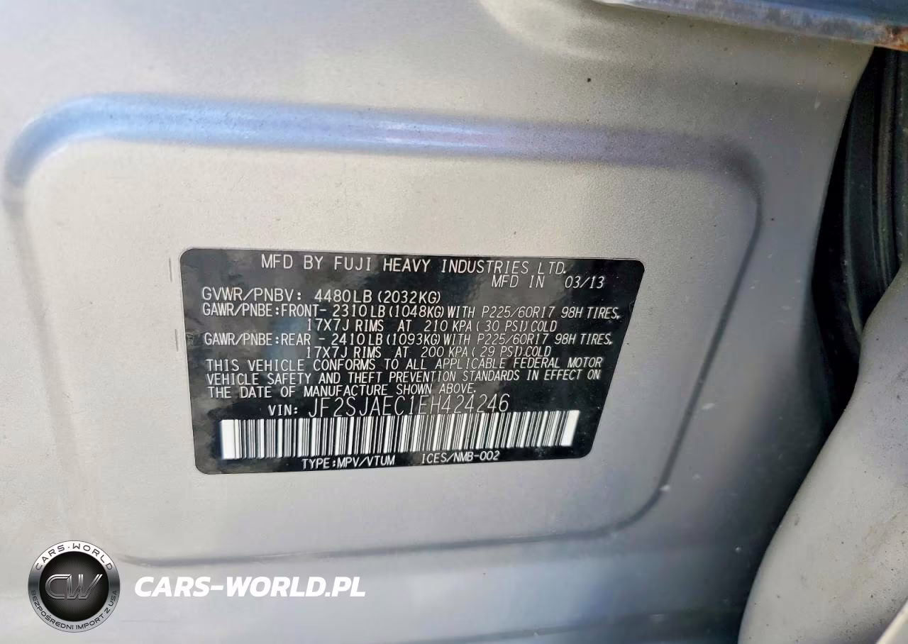 2014 Subaru Forester 2.5I Premium VIN:JF2SJAEC1EH424246 - 13