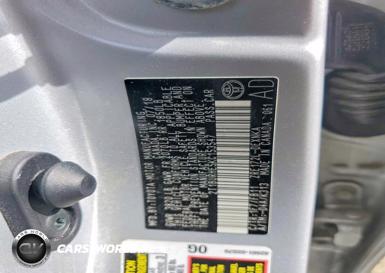 2019 Toyota Corolla Le VIN:2T1BURHE5KC153547 - 12