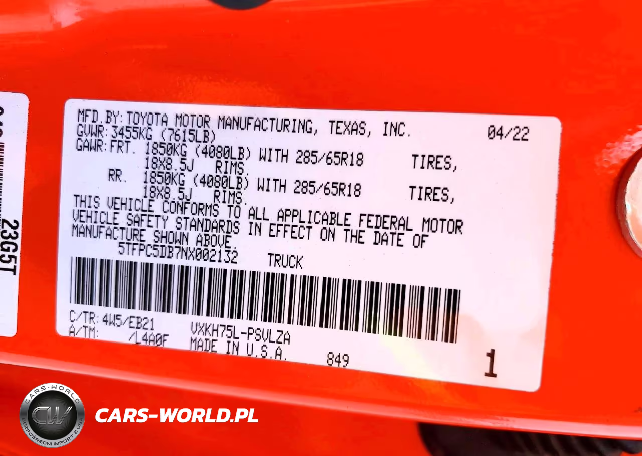 2022 Toyota Tundra Trd Pro Hv VIN:5TFPC5DB7NX002132 - 12