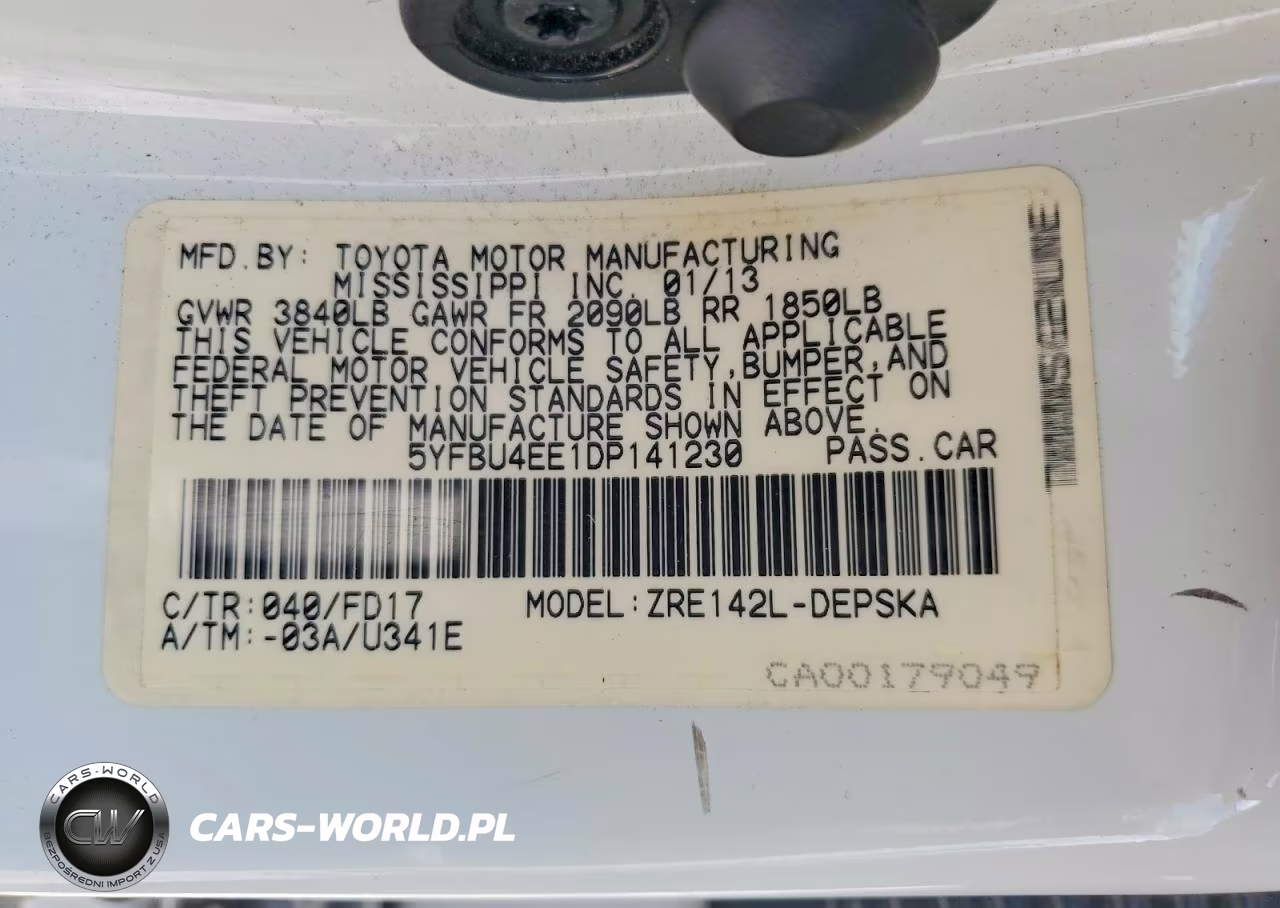 2013 Toyota Corolla S VIN:5YFBU4EE1DP141230 - 12