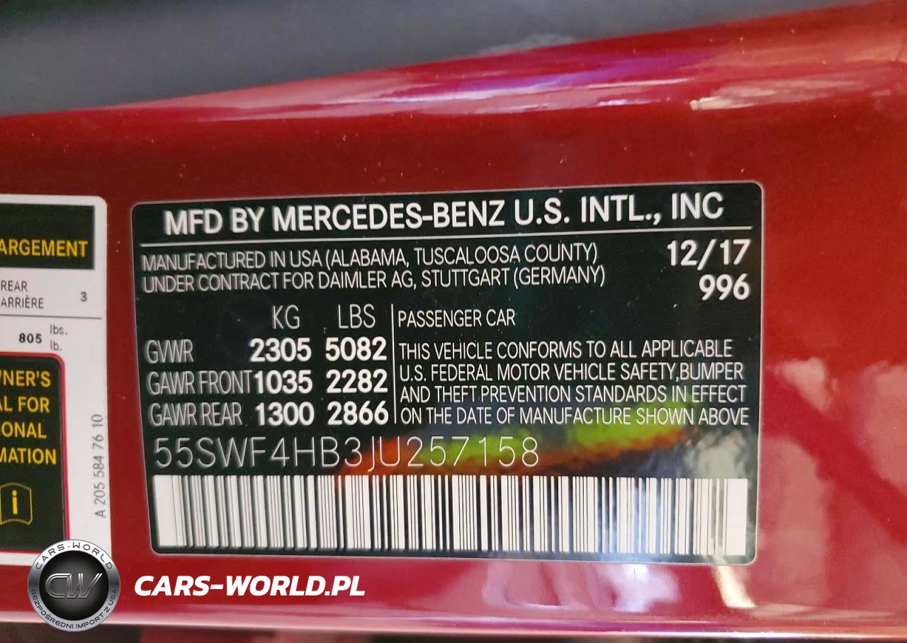 2018 Mercedes-Benz C 350E VIN:55SWF4HB3JU257158 - 12