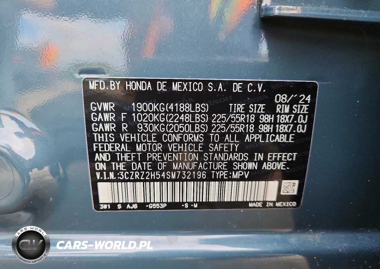 2025 Honda Hr-V Sport VIN:3CZRZ2H54SM732196 - 12