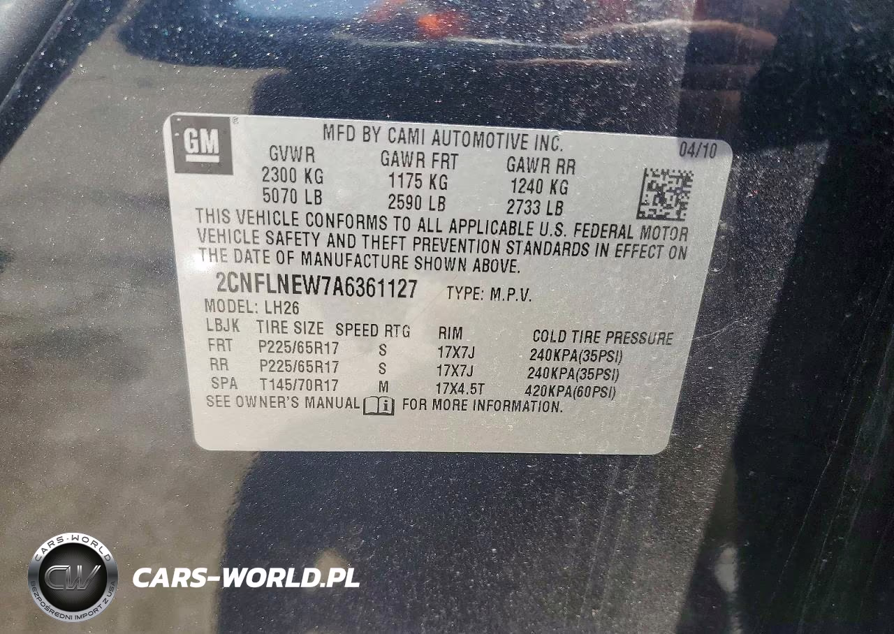 2010 Chevrolet Truck Equinox 4D 2Wd VIN:2CNFLNEW7A6361127 - 12