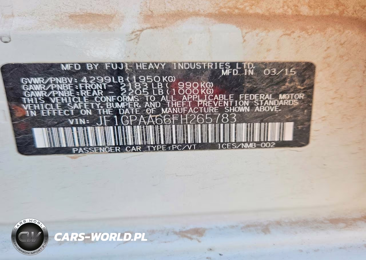 2015 Subaru Impreza VIN:JF1GPAA66FH265783 - 13