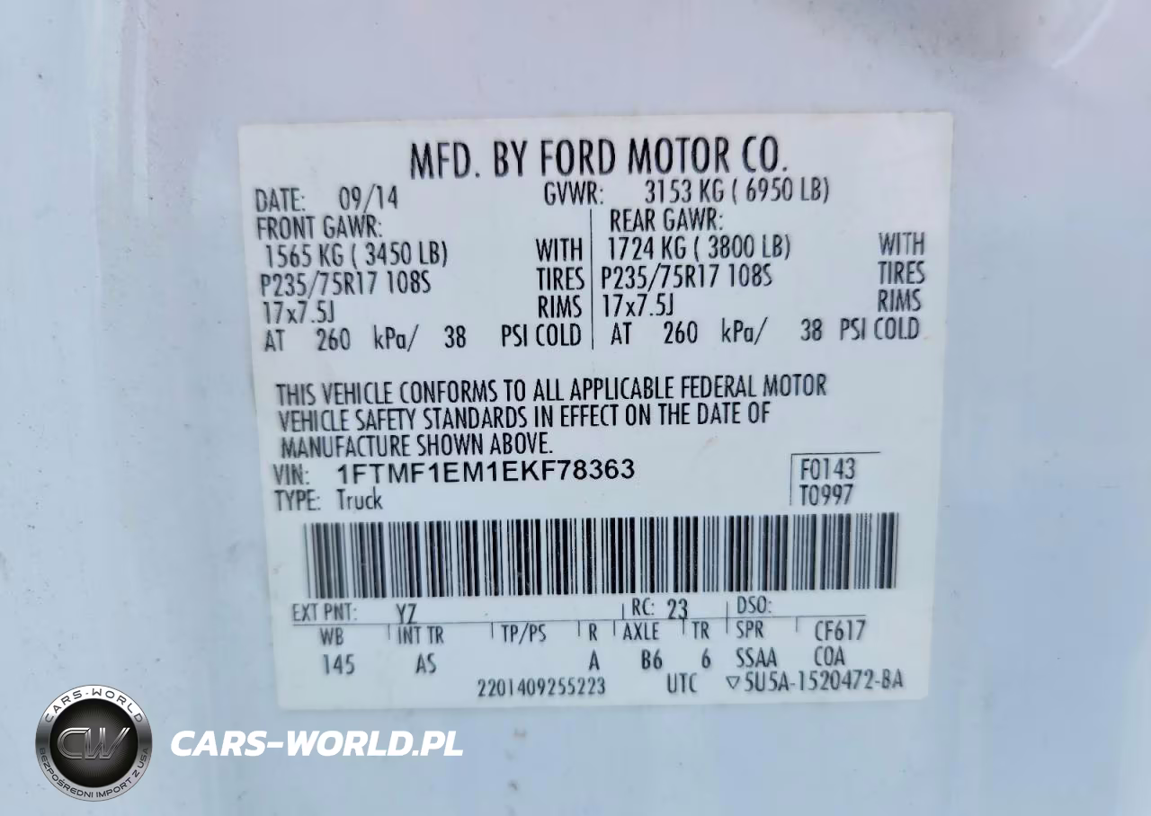 2014 Ford F150 VIN:1FTMF1EM1EKF78363 - 12