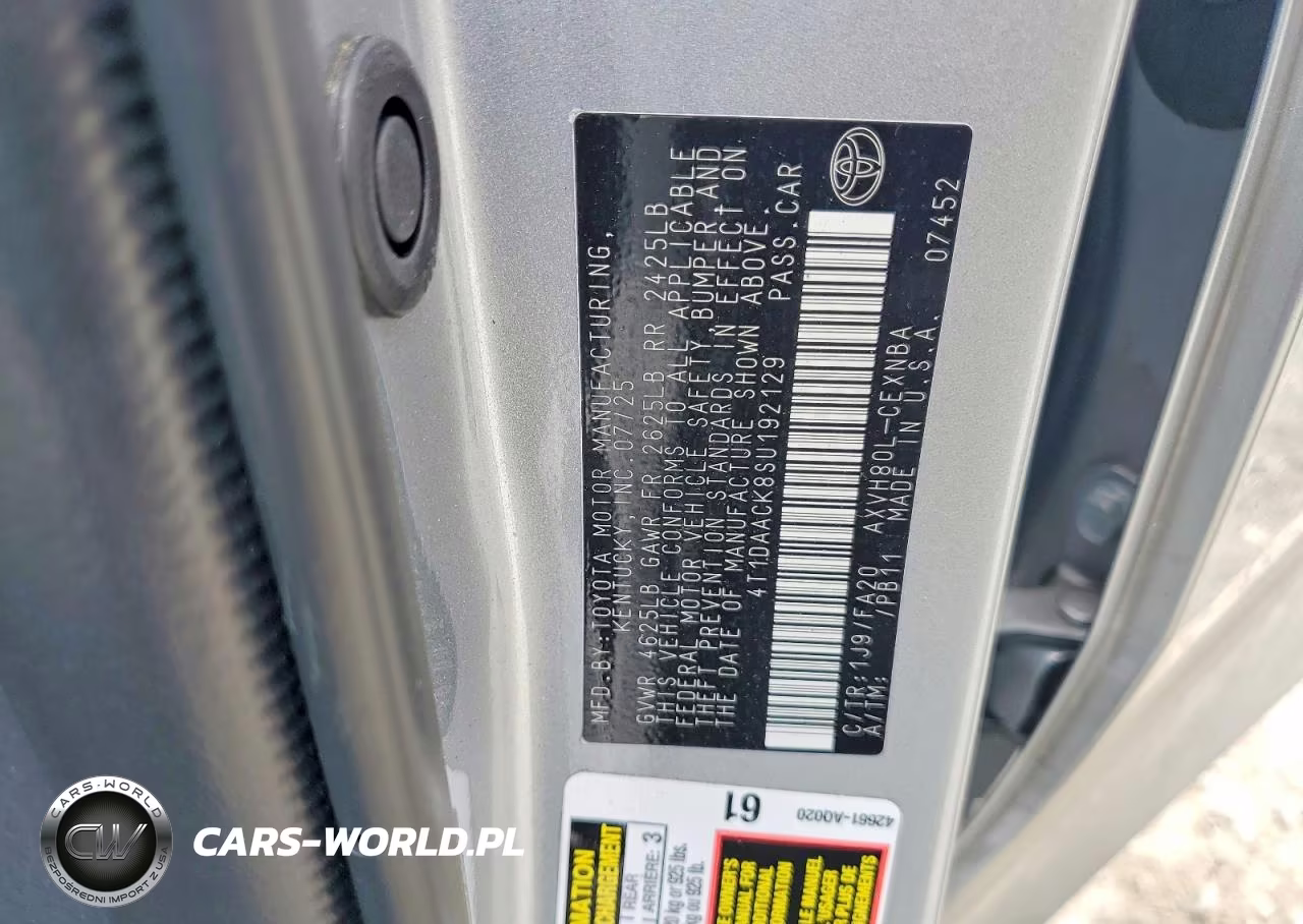2025 Toyota Camry VIN:4T1DAACK8SU192129 - 12