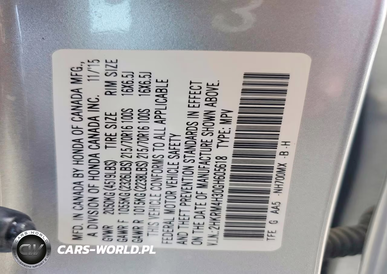 2016 Honda Cr-V Lx VIN:2HKRM4H30GH605618 - 13