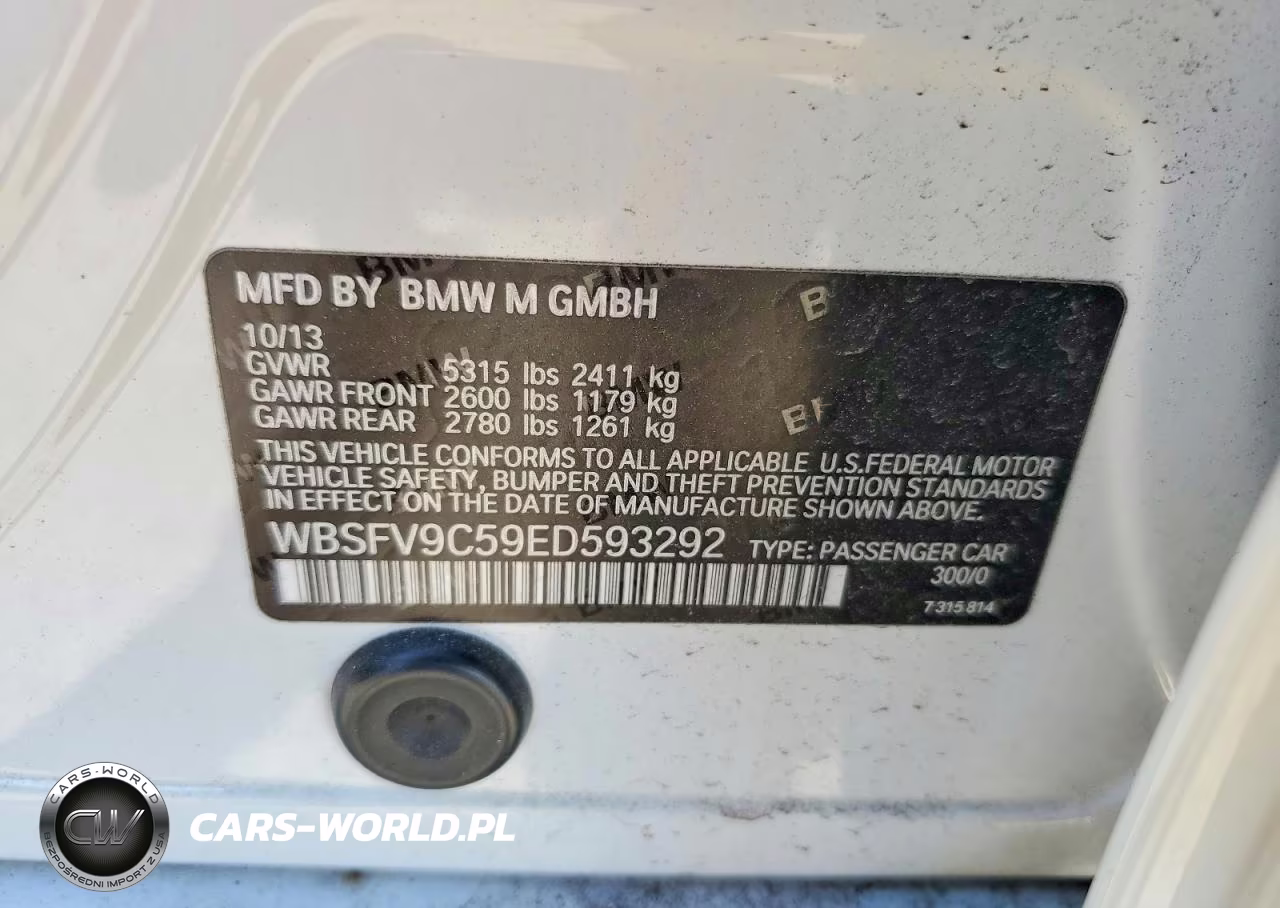 2014 BMW M5 VIN:WBSFV9C59ED593292 - 12