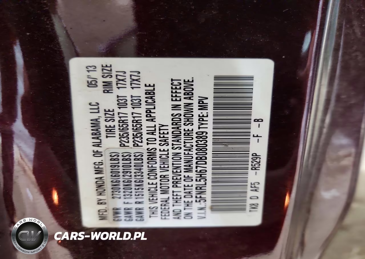 2013 Honda Odyssey Exl VIN:5FNRL5H67DB080389 - 14