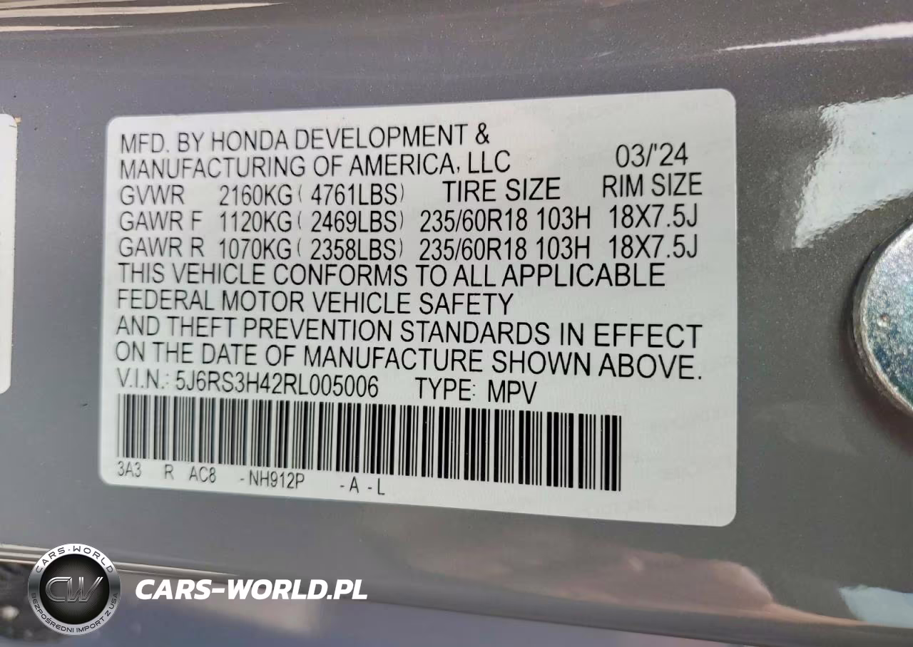 2024 Honda Cr-V Ex VIN:5J6RS3H42RL005006 - 13