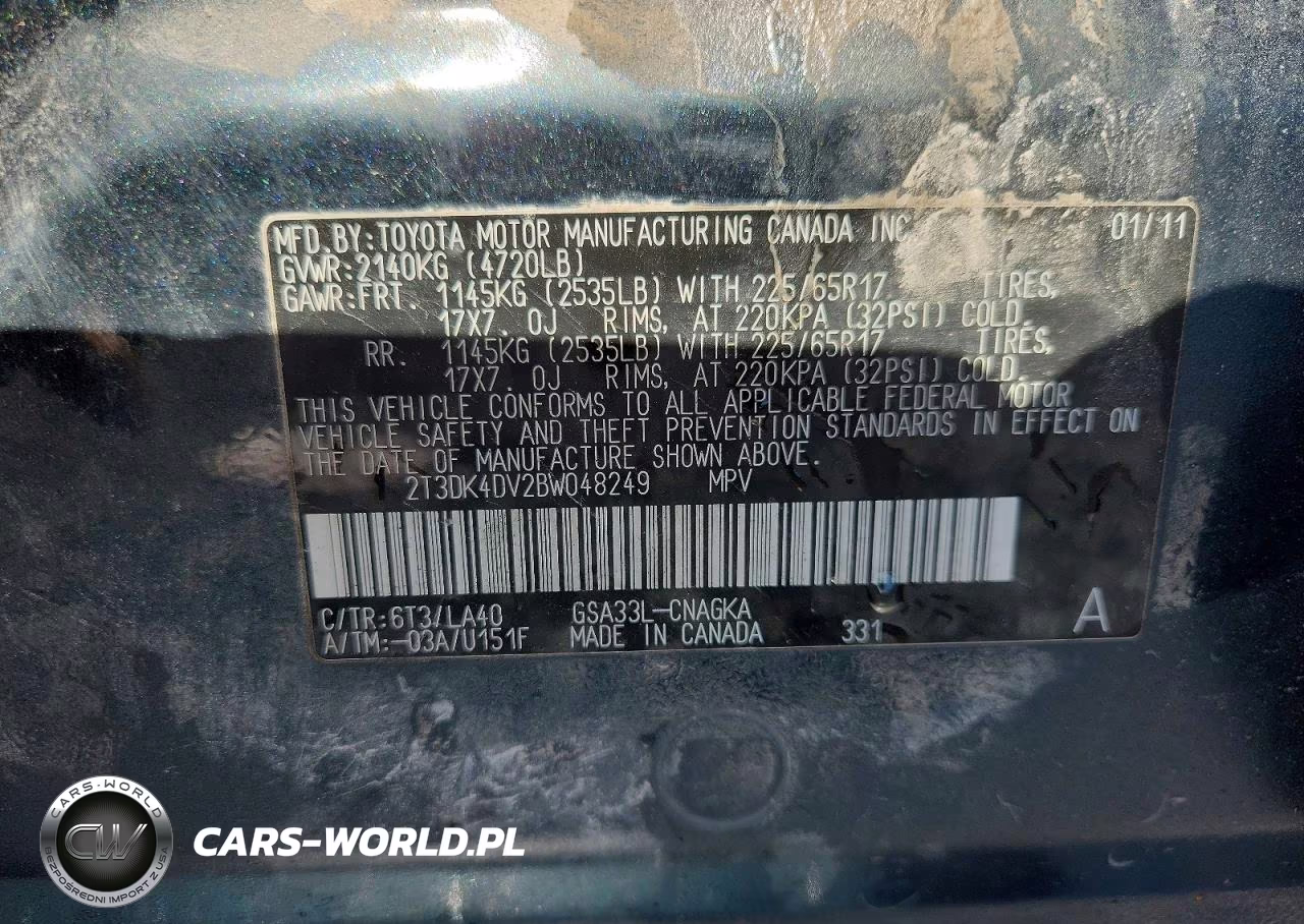 2011 Toyota Rav4 Limited VIN:2T3DK4DV2BW048249 - 13