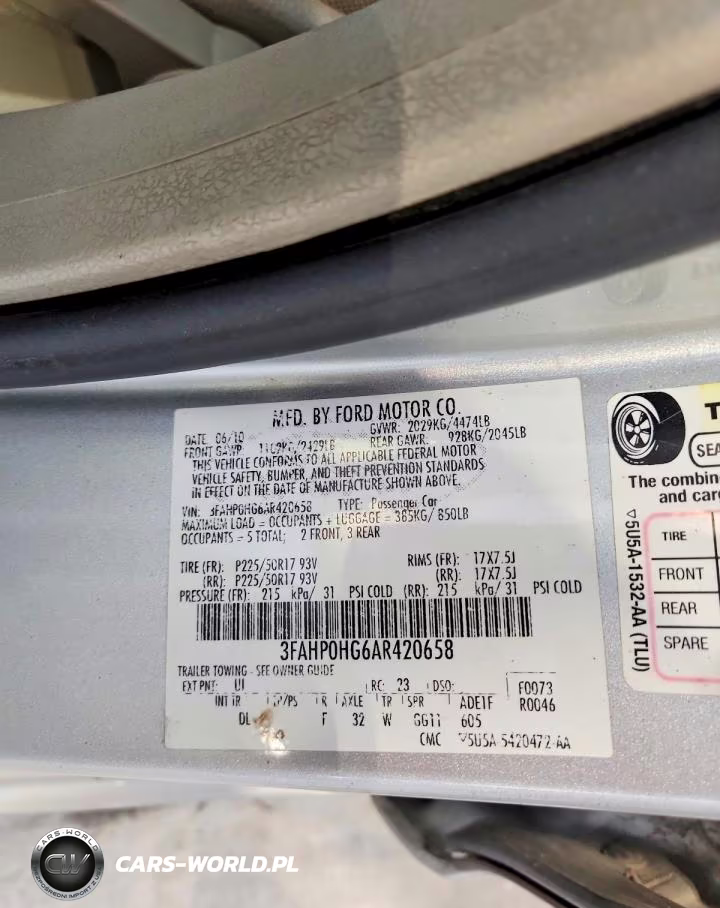 2010 Ford Fusion Se VIN:3FAHP0HG6AR420658 - 12