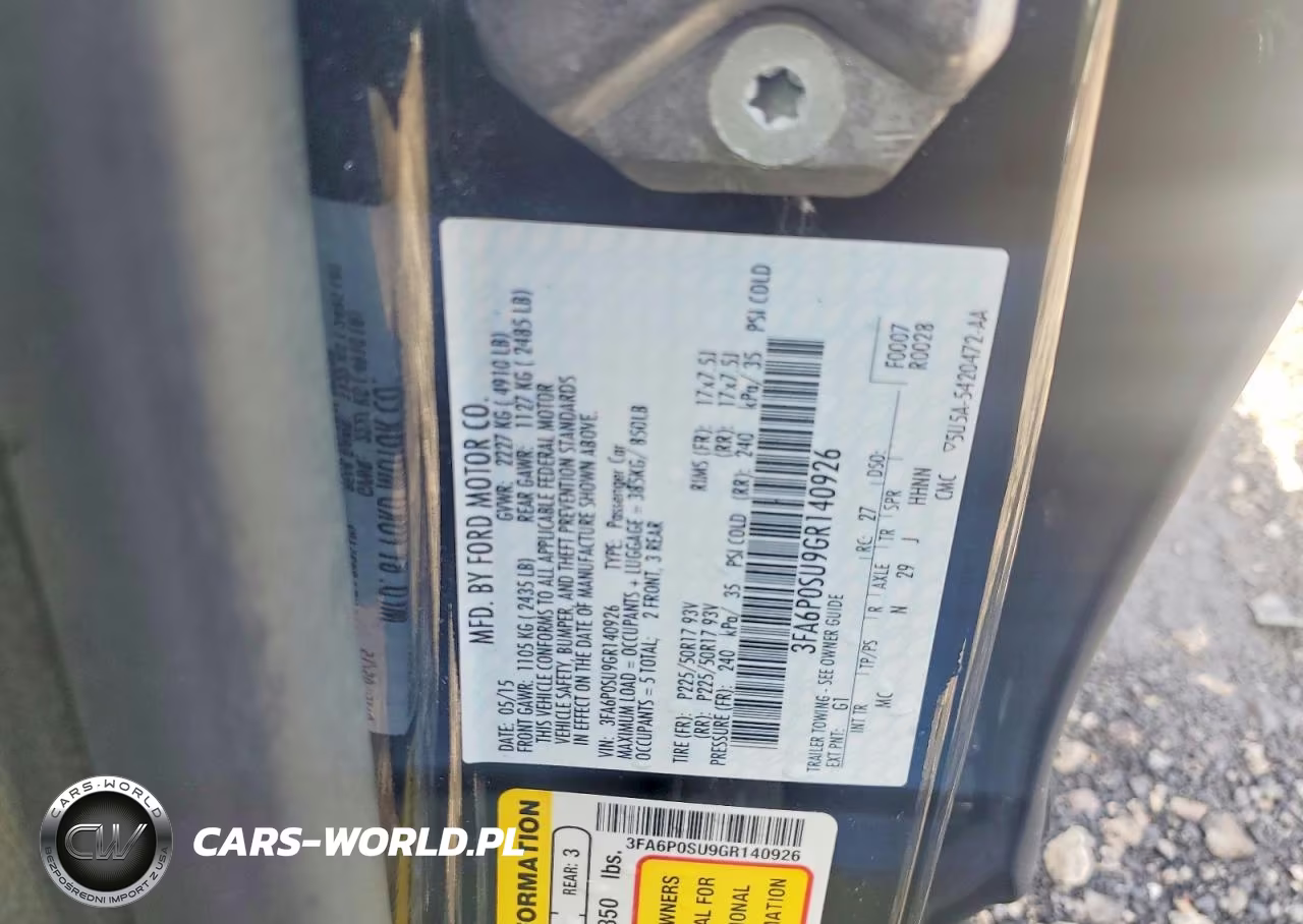 2016 Ford Fusion Titanium Phev VIN:3FA6P0SU9GR140926 - 12