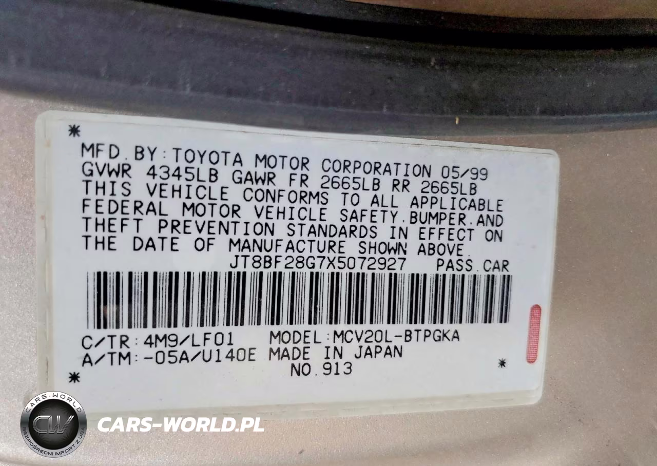 1999 Lexus Es 300 VIN:JT8BF28G7X5072927 - 12