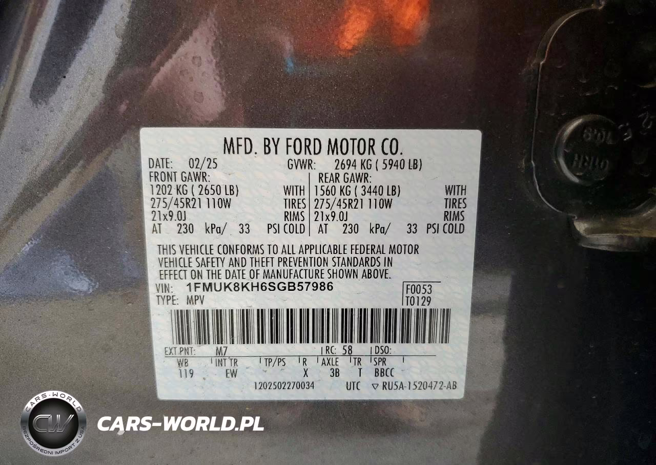 2025 Ford Explorer St-Line VIN:1FMUK8KH6SGB57986 - 13