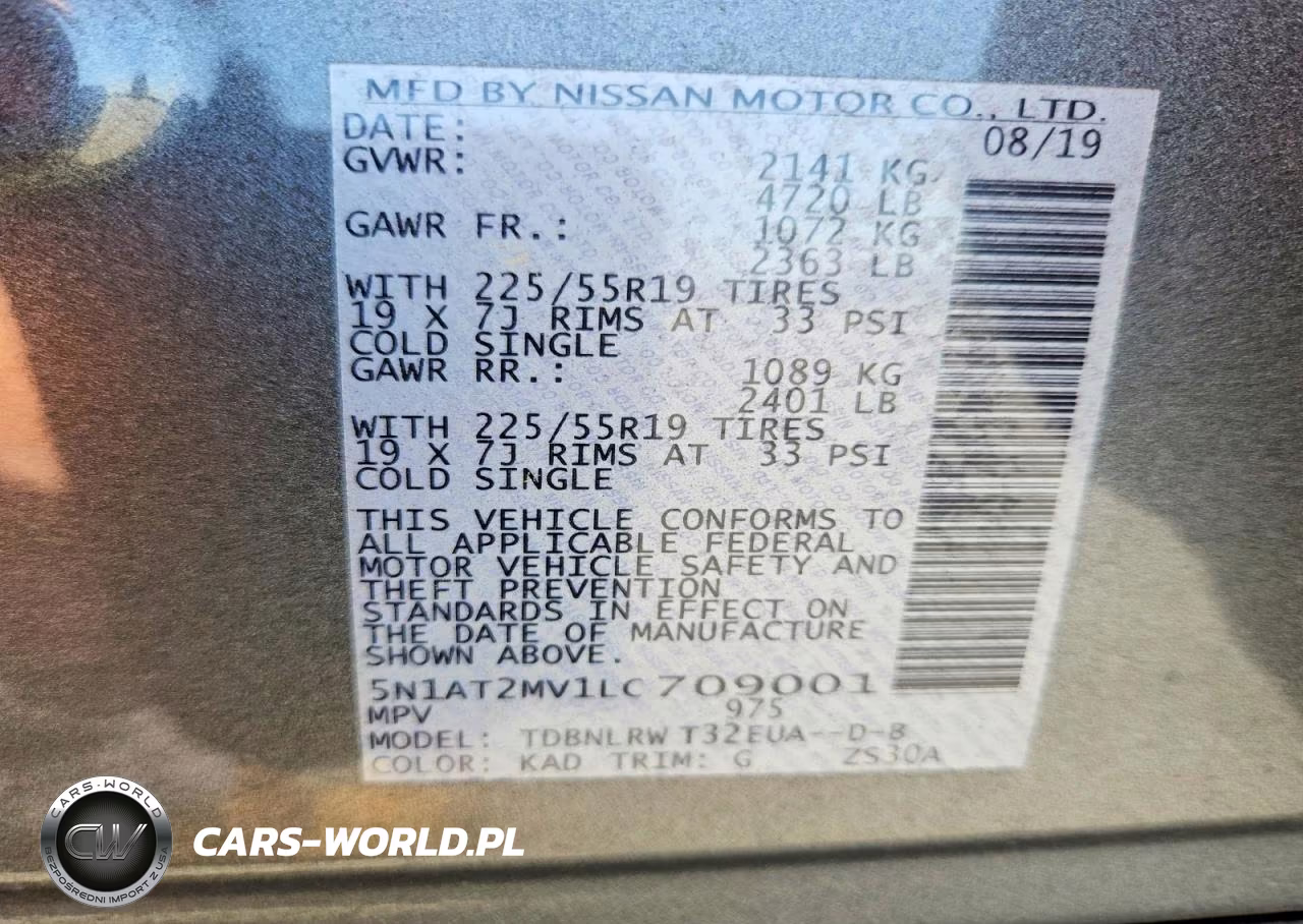 2020 Nissan Rogue Sl VIN:5N1AT2MV1LC709001 - 14