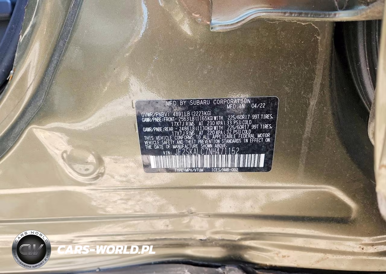 2022 Subaru Forester Wilderness VIN:JF2SKALC7NH471152 - 13