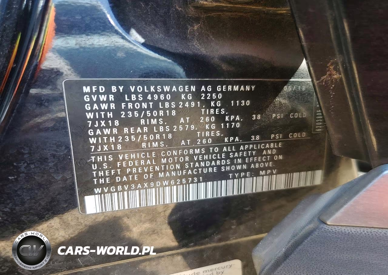 2013 Volkswagen Tiguan S VIN:WVGBV3AX9DW625731 - 13