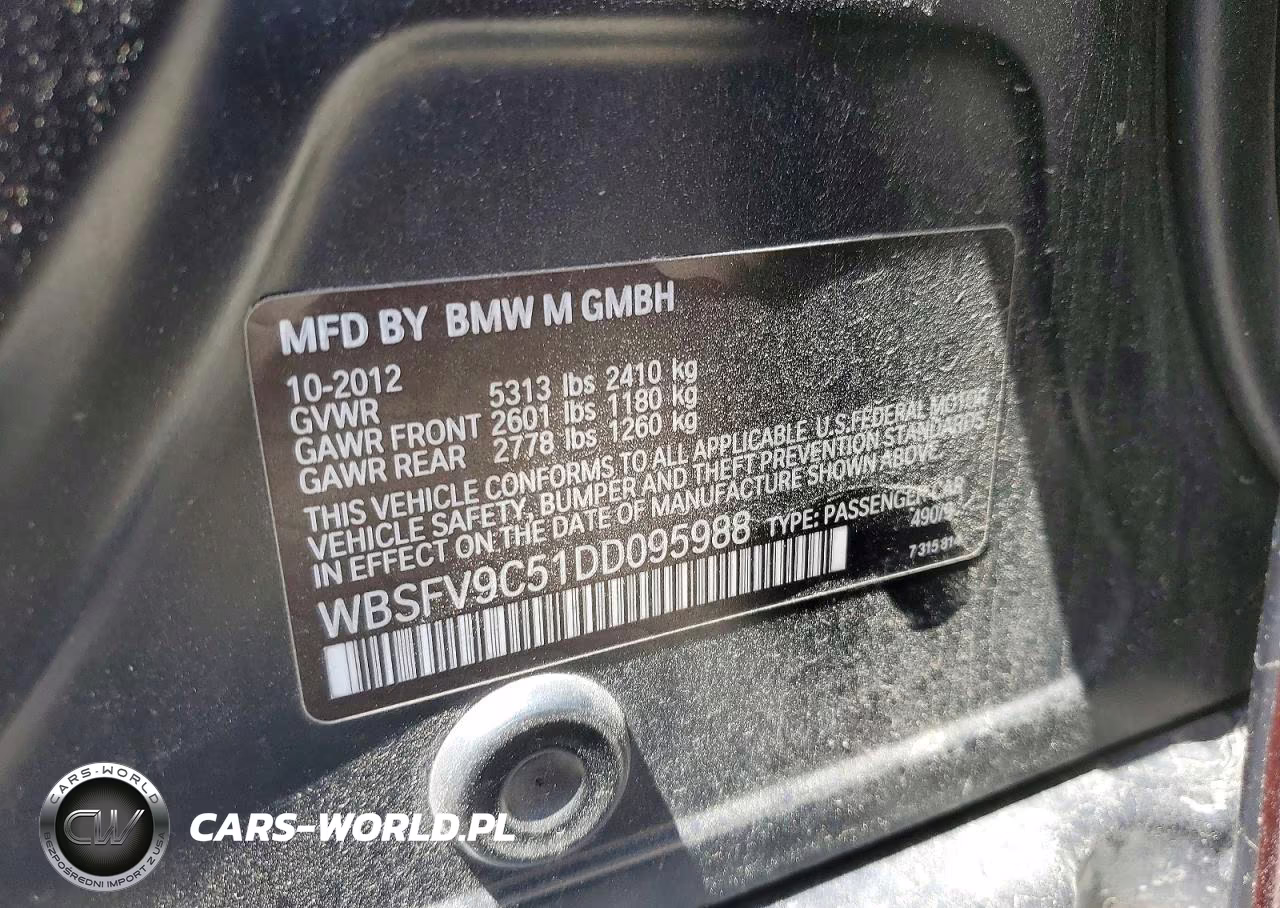 2013 BMW M5 VIN:WBSFV9C51DD095988 - 12