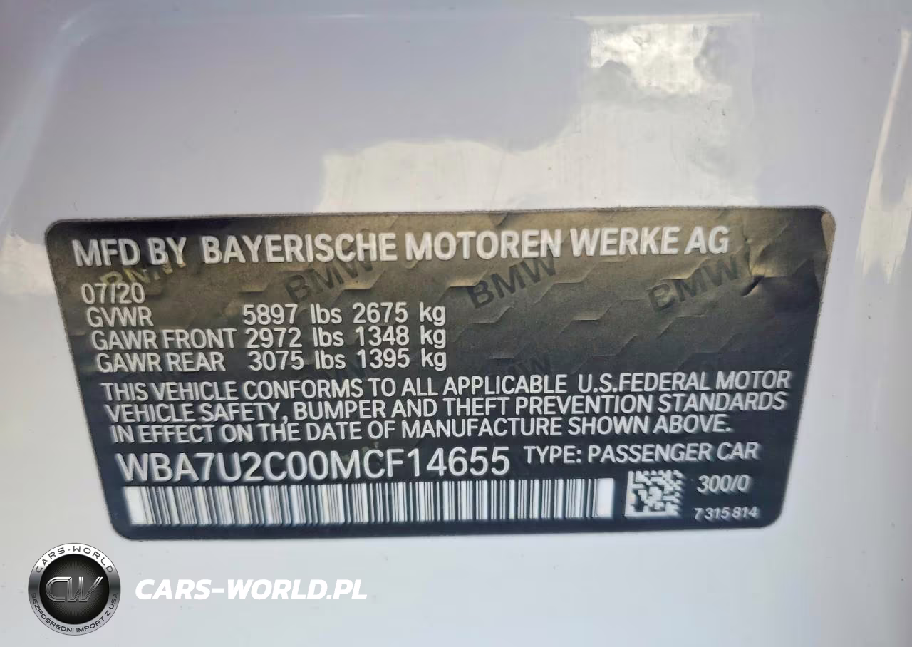 2021 BMW 750 Xi VIN:WBA7U2C00MCF14655 - 13