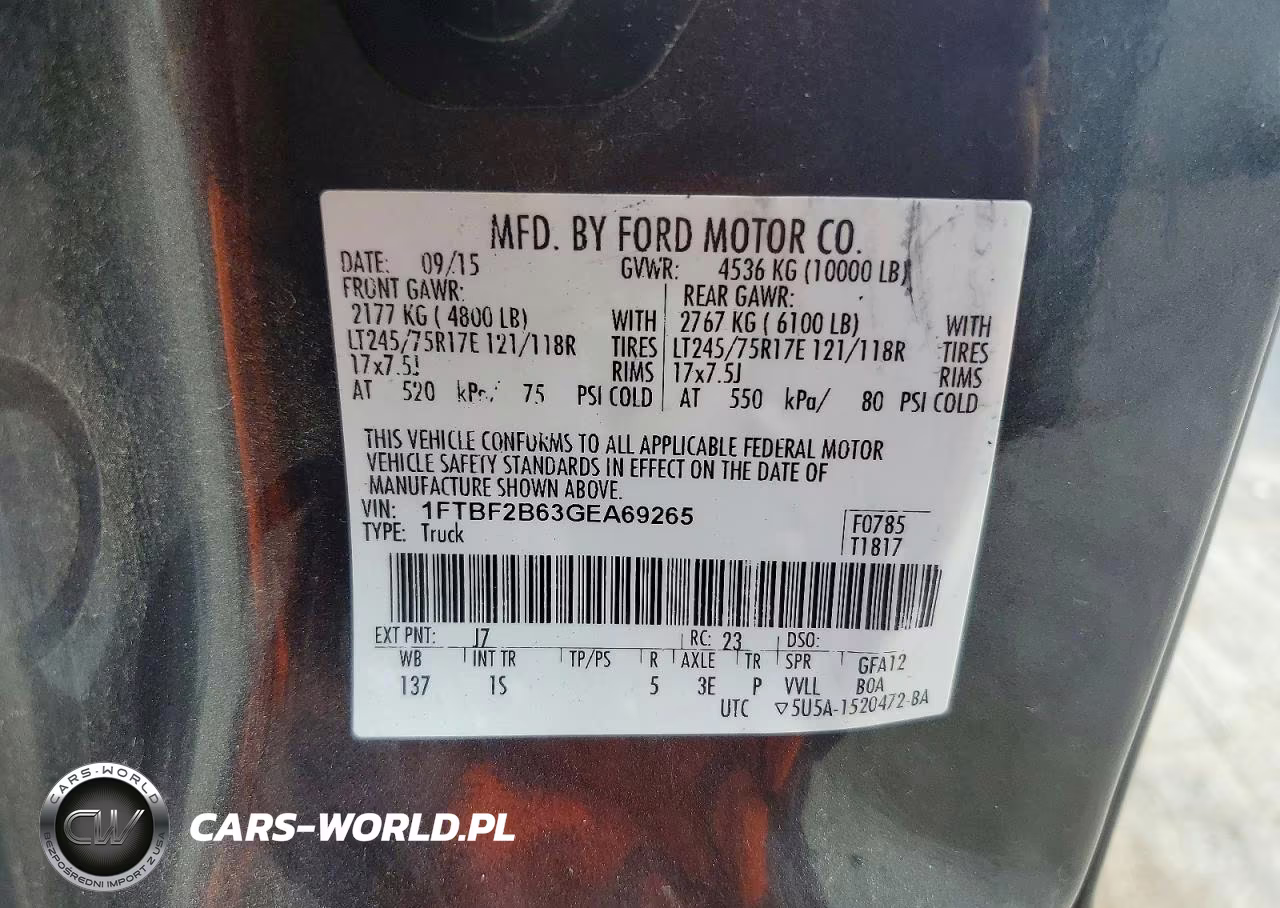 2016 Ford F250 Super Duty VIN:1FTBF2B63GEA69265 - 12