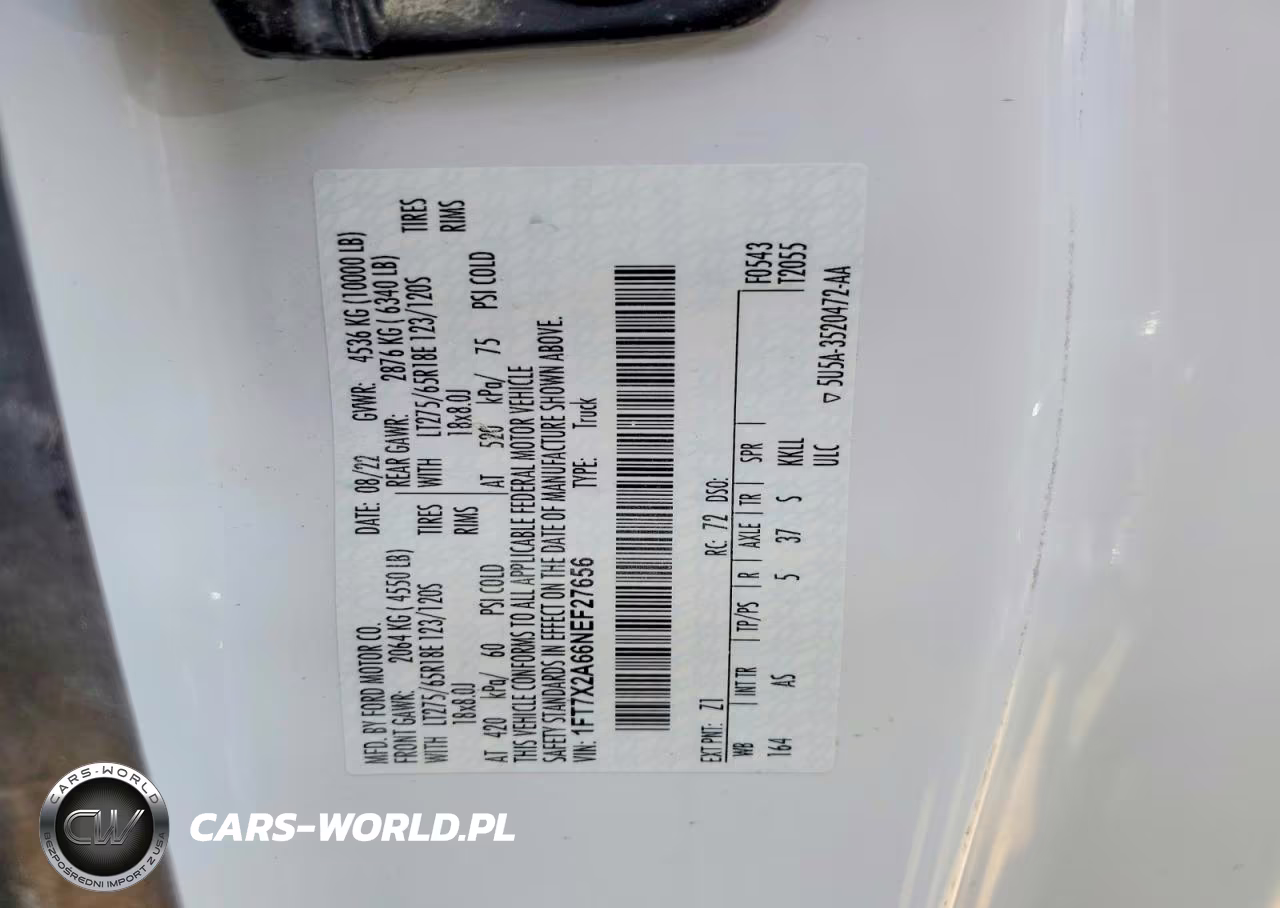 2022 Ford F250 Super Duty VIN:1FT7X2A66NEF27656 - 12