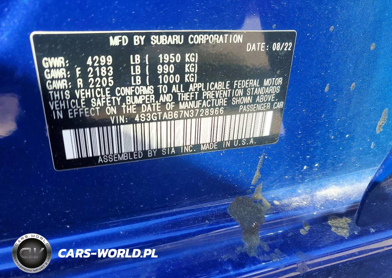 2022 Subaru Impreza VIN:4S3GTAB67N3728966 - 12