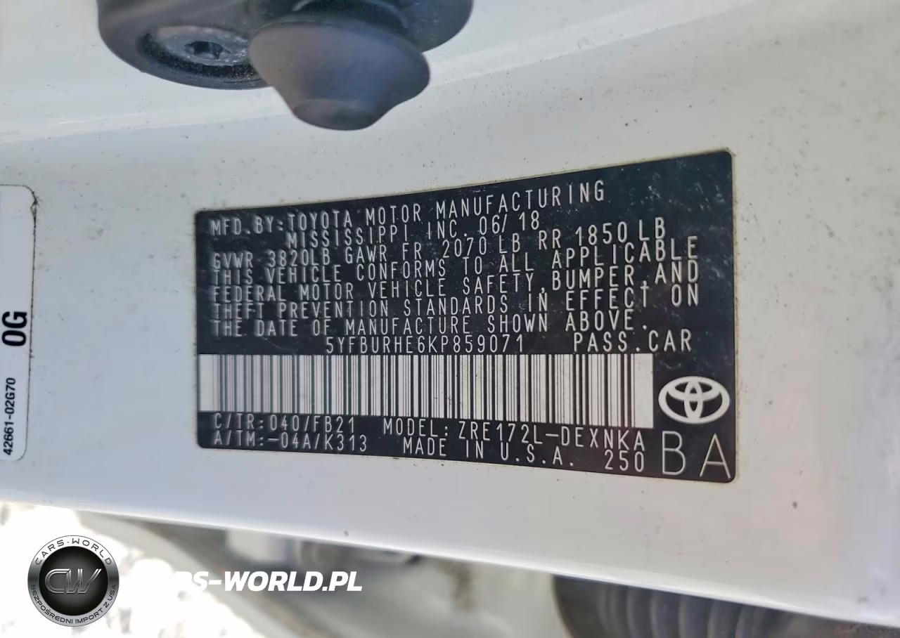 2019 Toyota Corolla Le VIN:5YFBURHE6KP859071 - 12