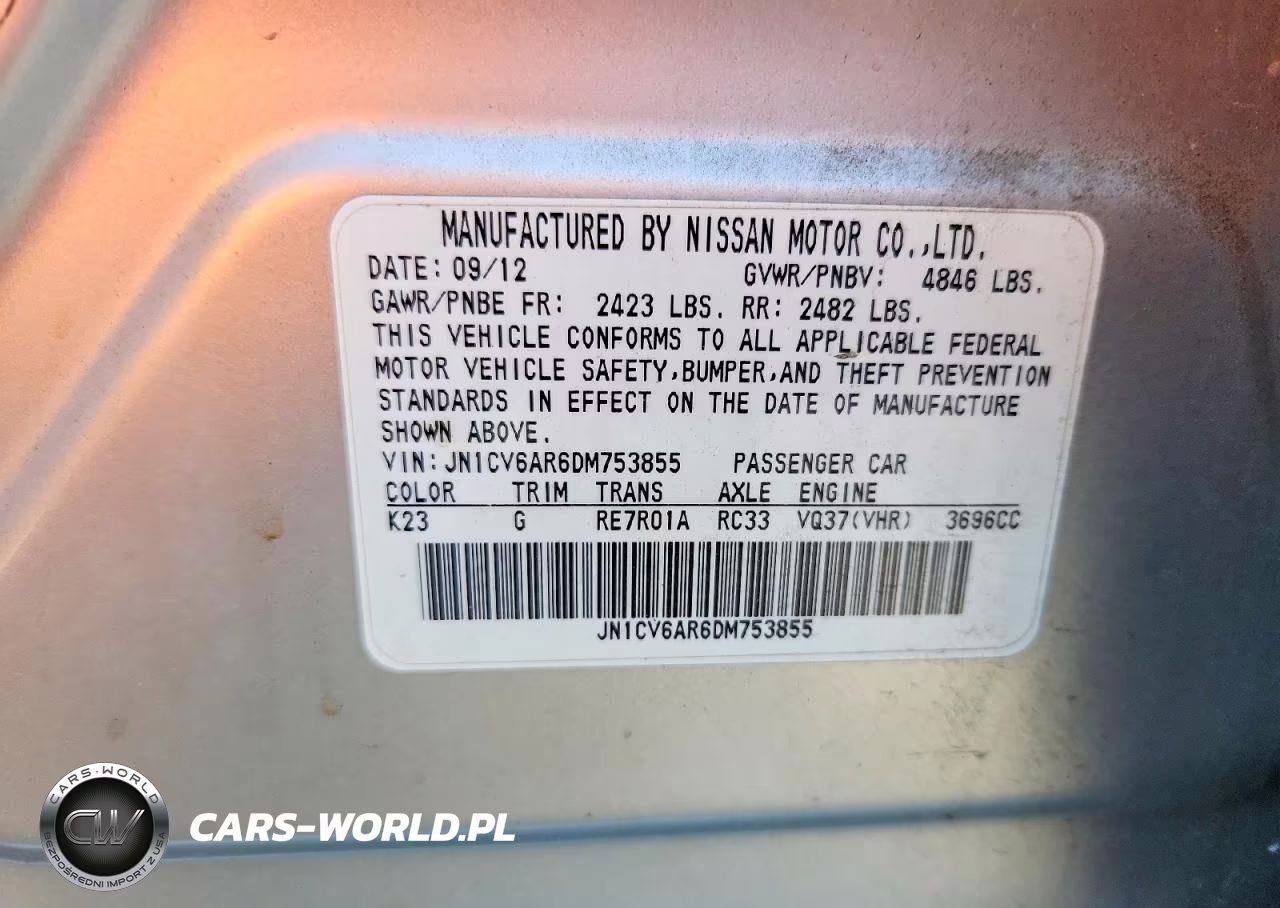2013 Infiniti G37 Sedan X VIN:JN1CV6AR6DM753855 - 12