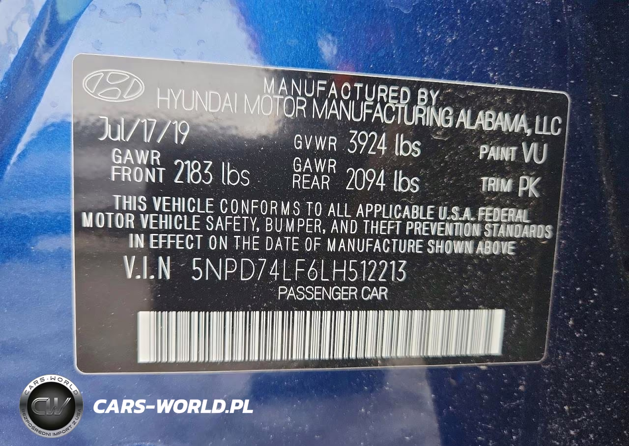 2020 Hyundai Elantra 4D VIN:5NPD74LF6LH512213 - 12