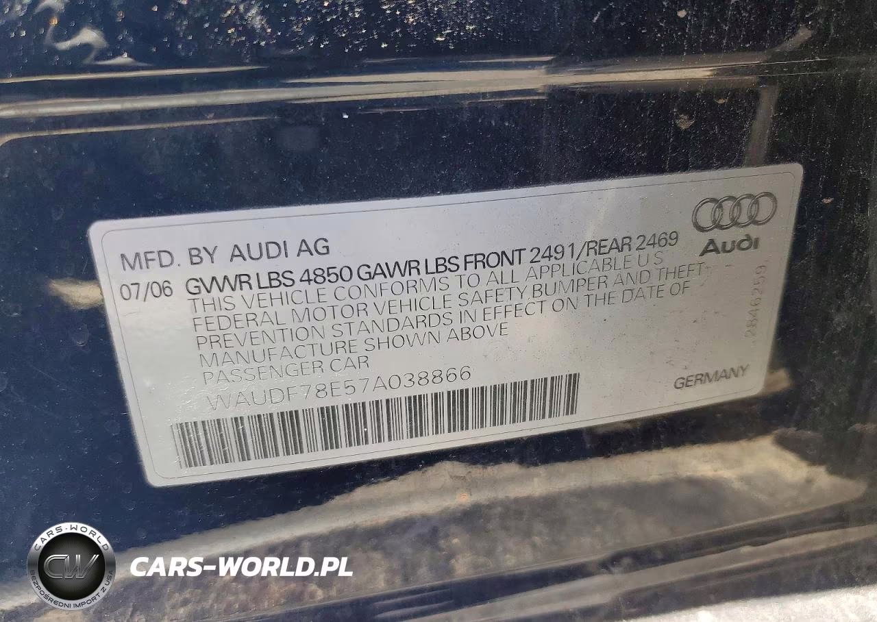 2007 Audi A4 2.0T Quattro VIN:WAUDF78E57A038866 - 12