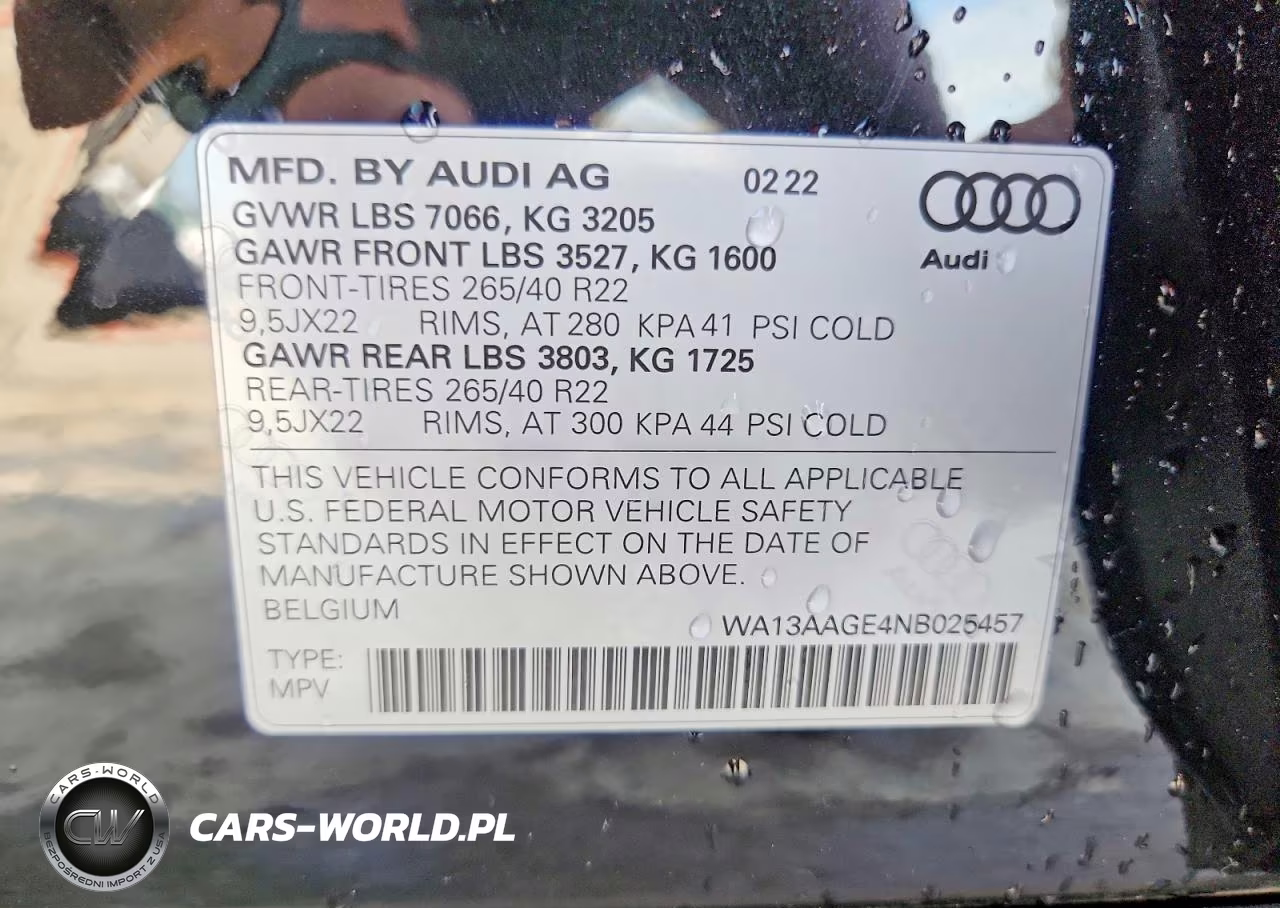 2022 Audi E-Tron Sportback Prestige VIN:WA13AAGE4NB025457 - 14