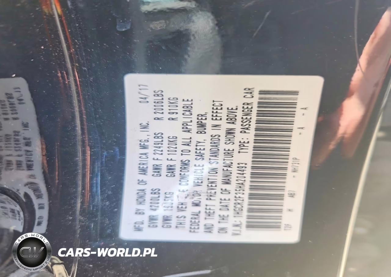 2017 Honda Accord Lx VIN:1HGCR2F35HA204493 - 12