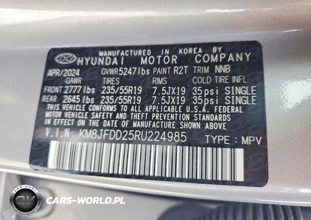 2024 Hyundai Tucson Limited VIN:KM8JFDD25RU224985 - 13