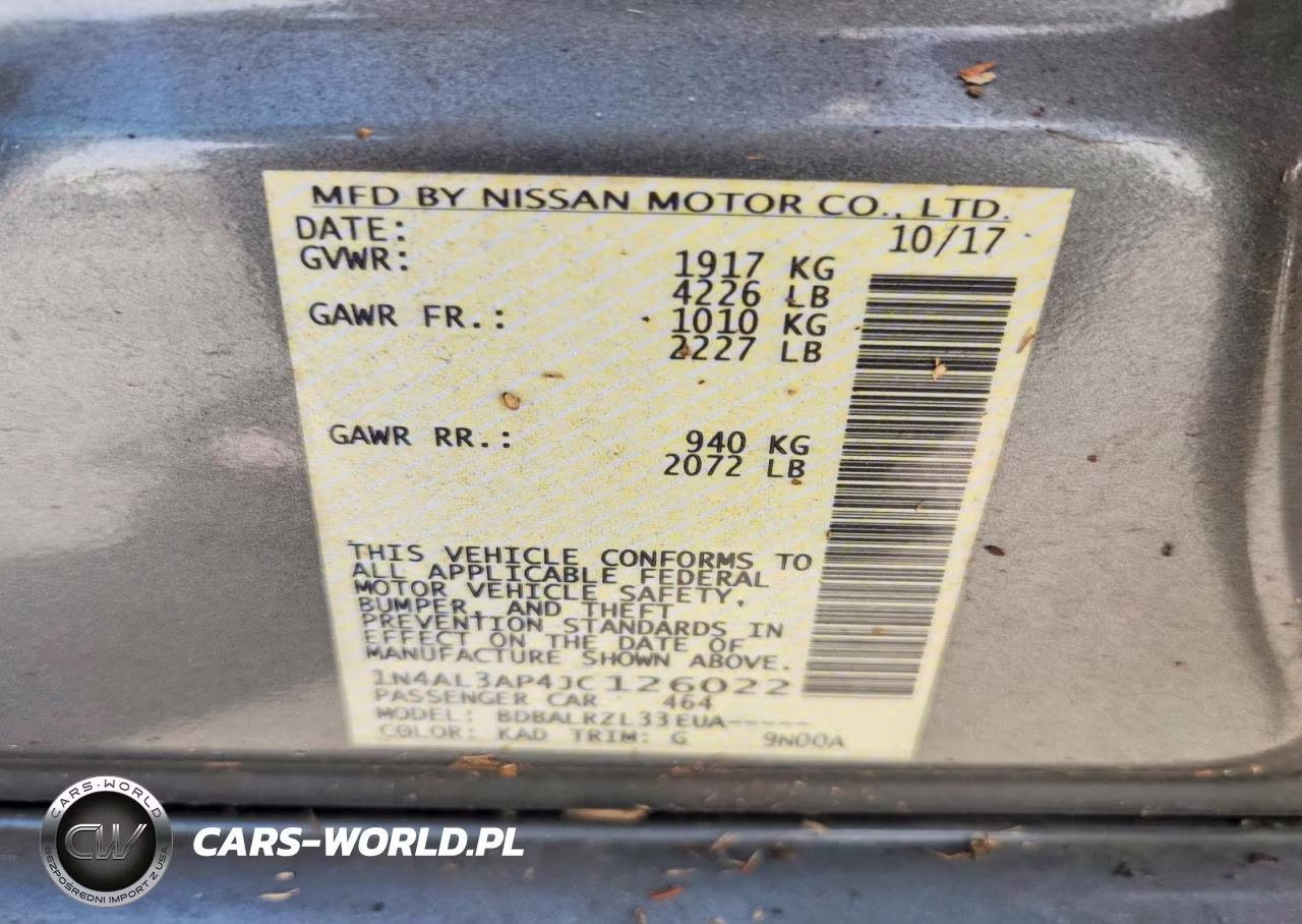 2018 Nissan Altima 2.5 Sl VIN:1N4AL3AP4JC126022 - 12