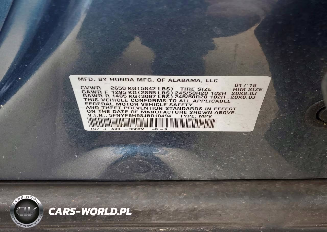 2018 Honda Pilot Touring VIN:5FNYF6H98JB010494 - 13