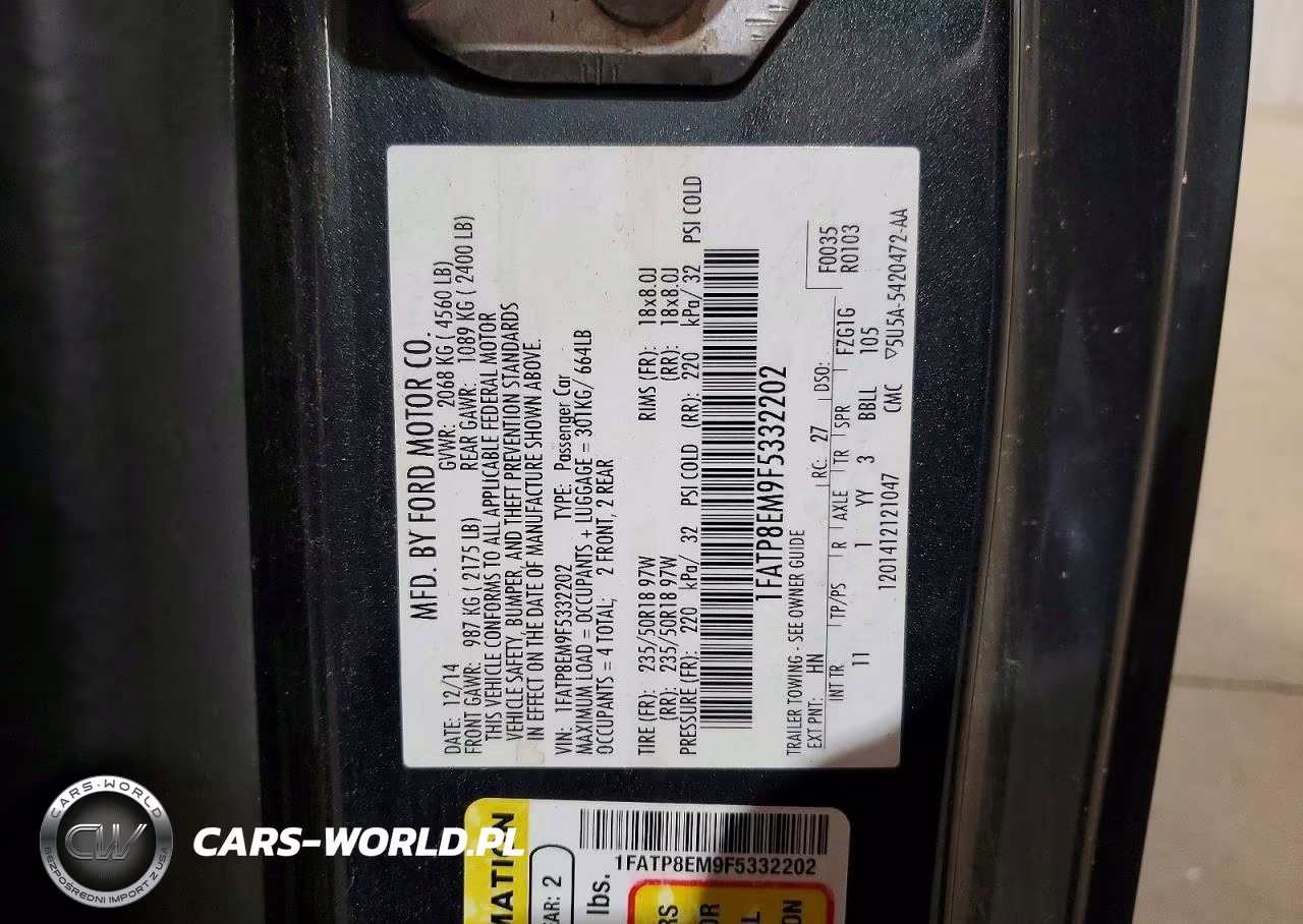 2015 Ford Mustang VIN:1FATP8EM9F5332202 - 12