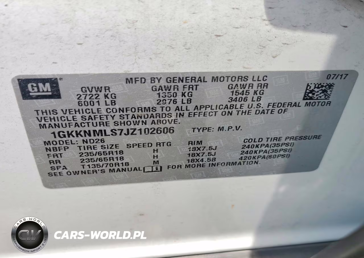 2018 GMC Acadia Slt-1 VIN:1GKKNMLS7JZ102606 - 13