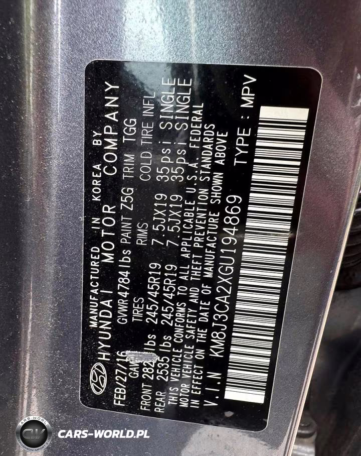 2016 Hyundai Tucson Sport VIN:KM8J3CA2XGU194869 - 10