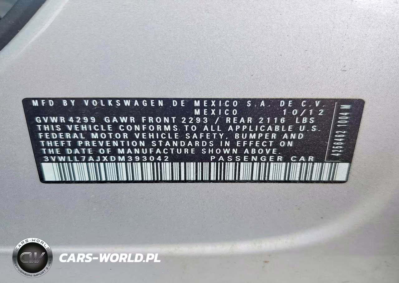 2013 Volk Jetta VIN:3VWLL7AJXDM393042 - 13