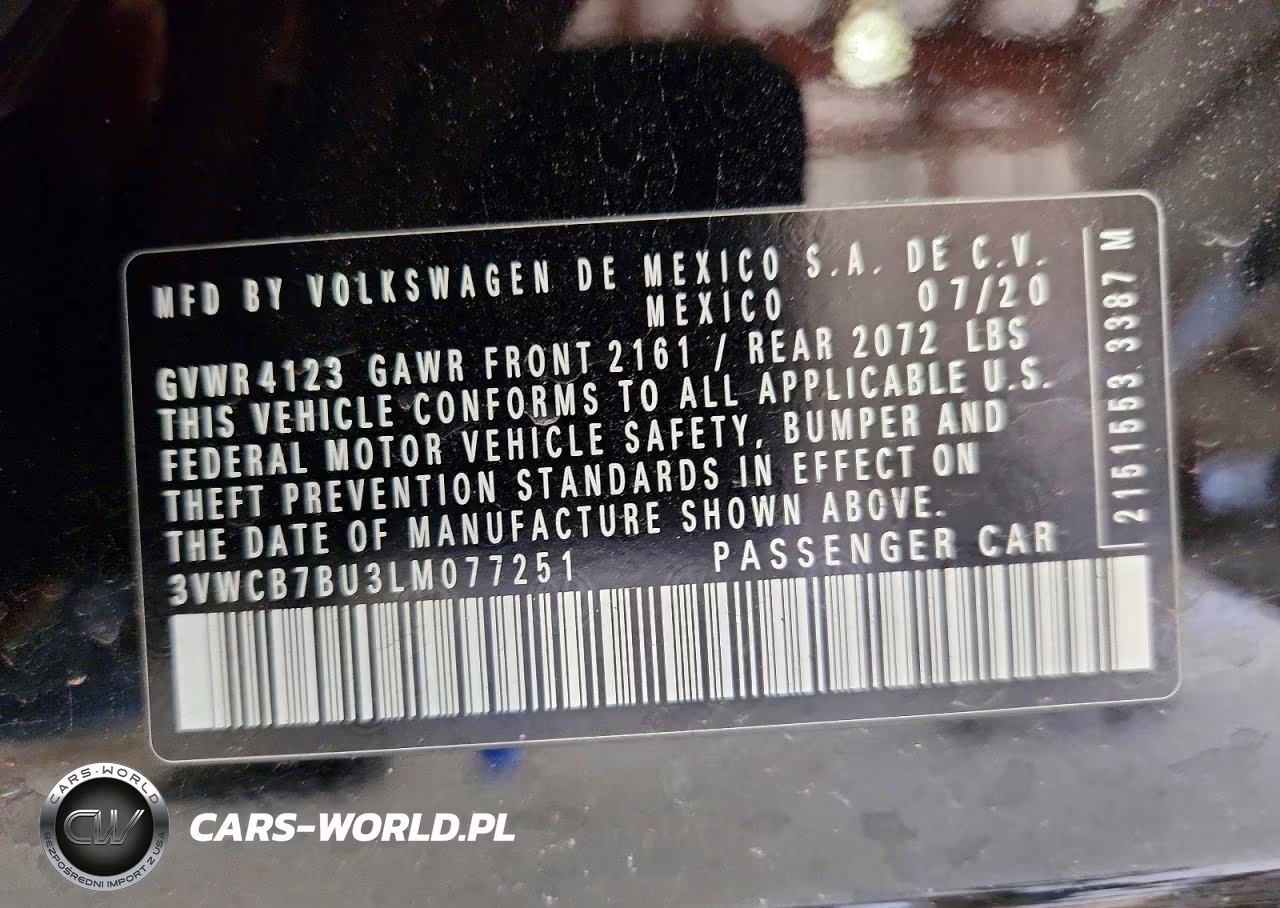 2020 Volkswagen Jetta S VIN:3VWCB7BU3LM077251 - 12