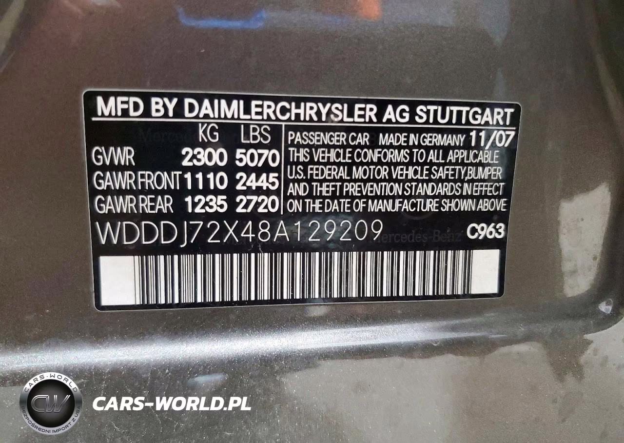 2008 Mercedes-Benz Cls 550 VIN:WDDDJ72X48A129209 - 13