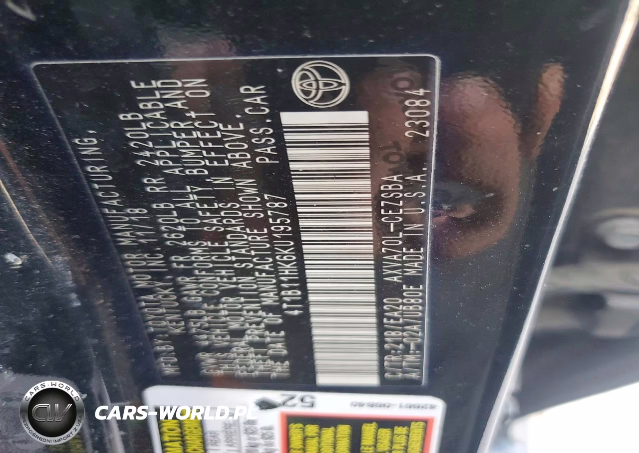 2019 Toyota Camry Se VIN:4T1B11HK6KU195787 - 12
