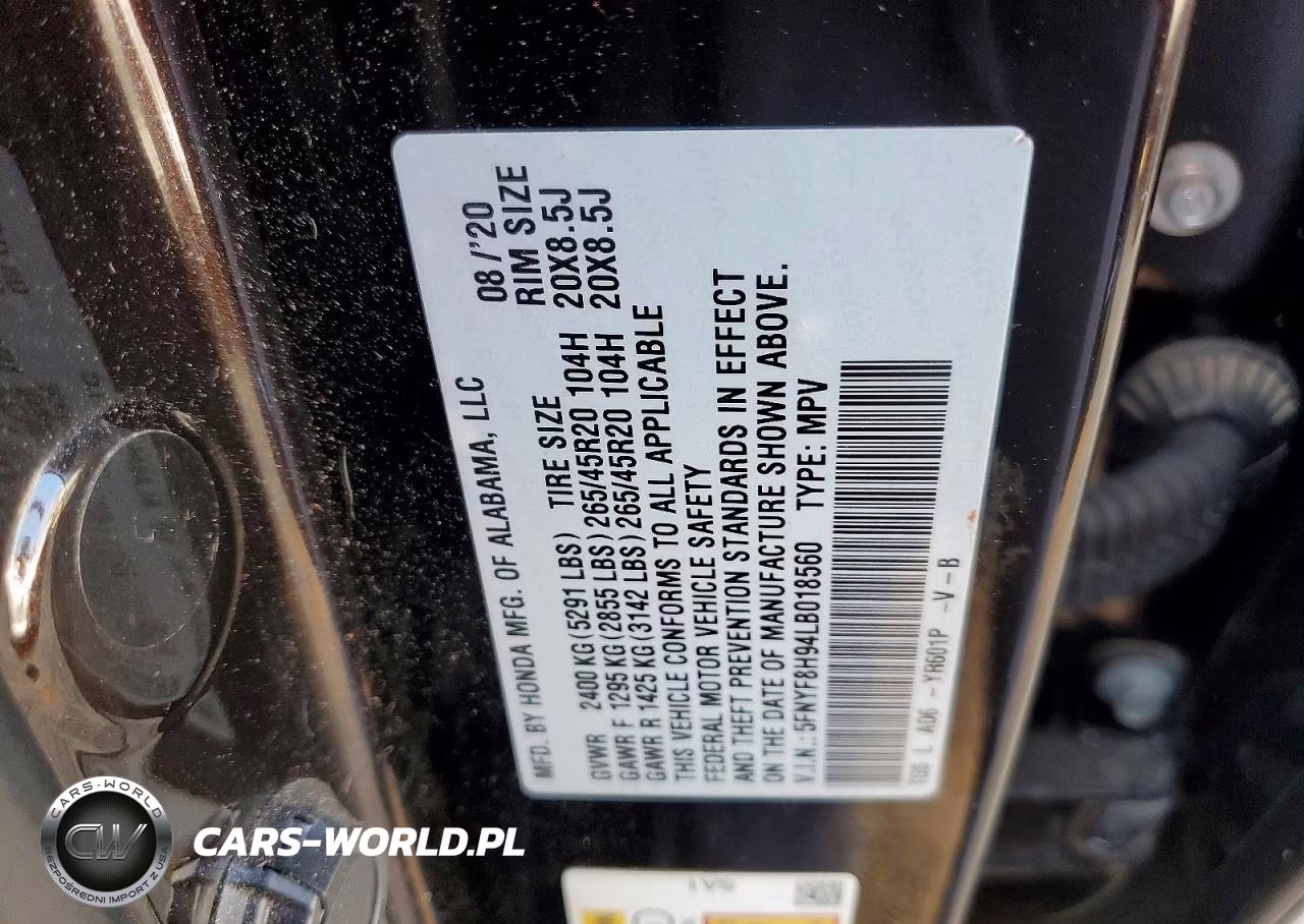 2020 Honda Passport Touring VIN:5FNYF8H94LB018560 - 13