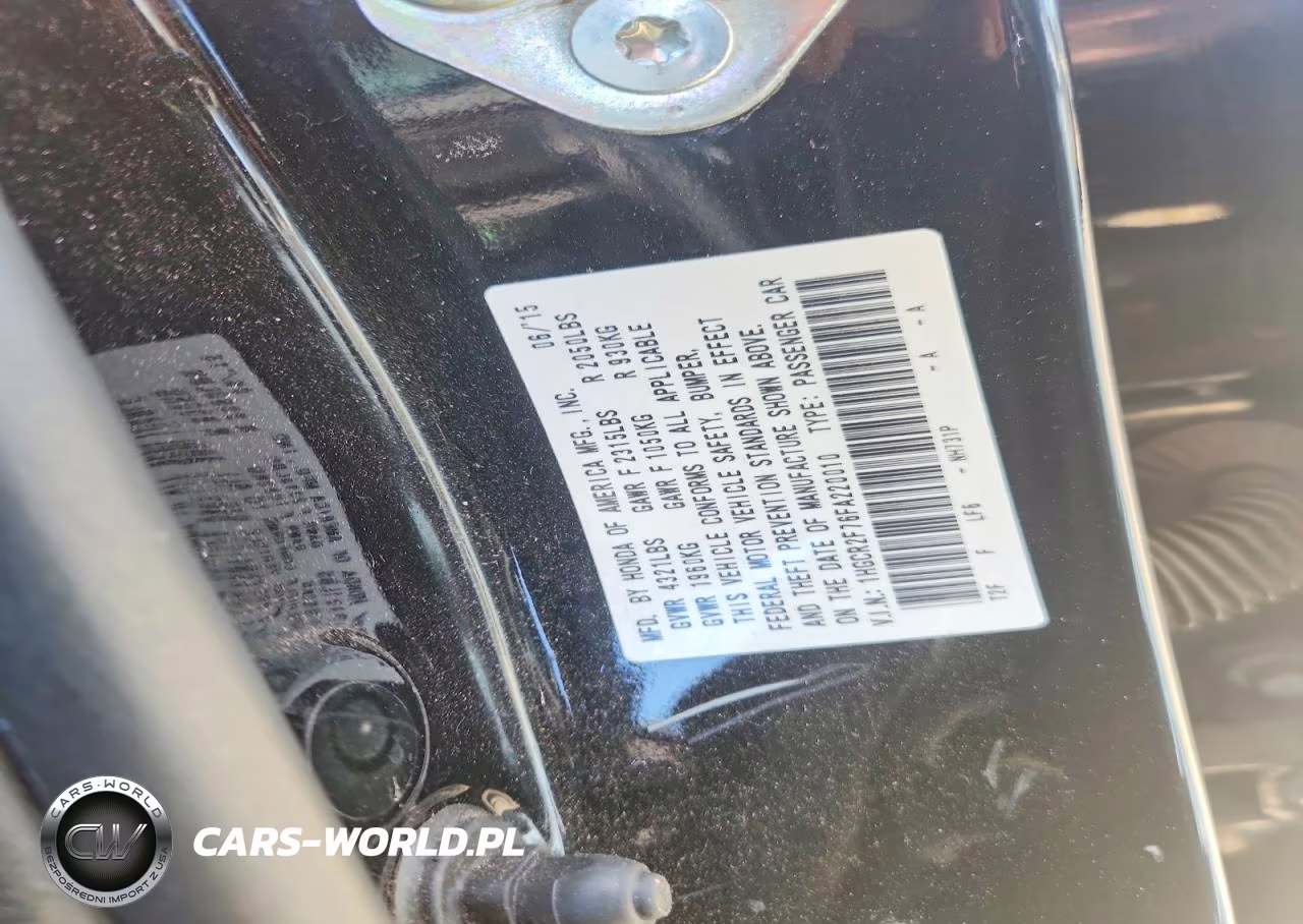 2015 Honda Accord Ex VIN:1HGCR2F76FA220010 - 12