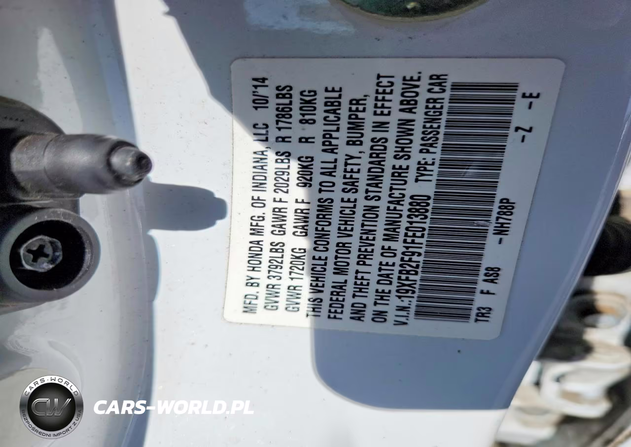2015 Honda Civic VIN:19XFB2F91FE013880 - 13