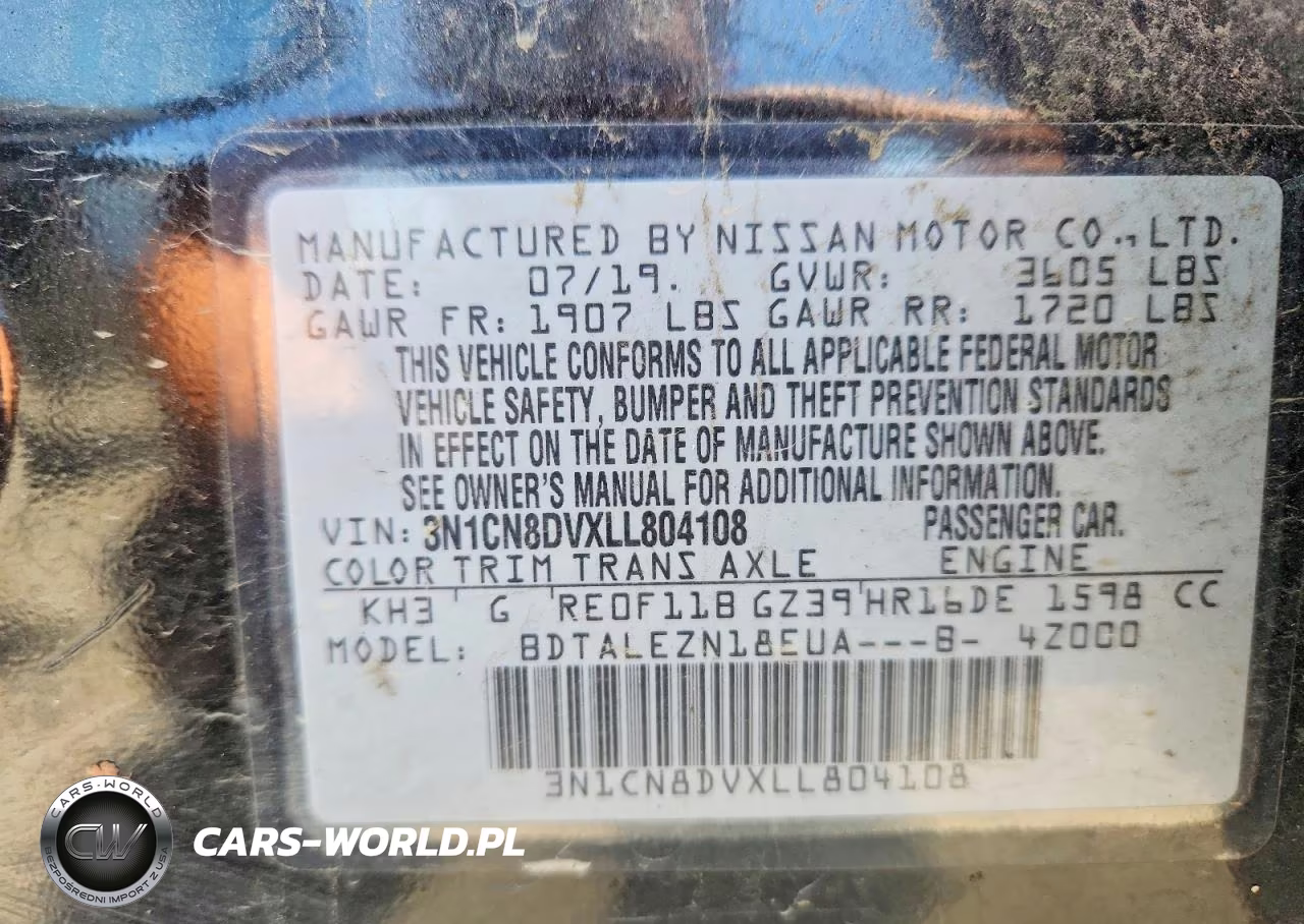 2020 Nissan Versa S VIN:3N1CN8DVXLL804108 - 12