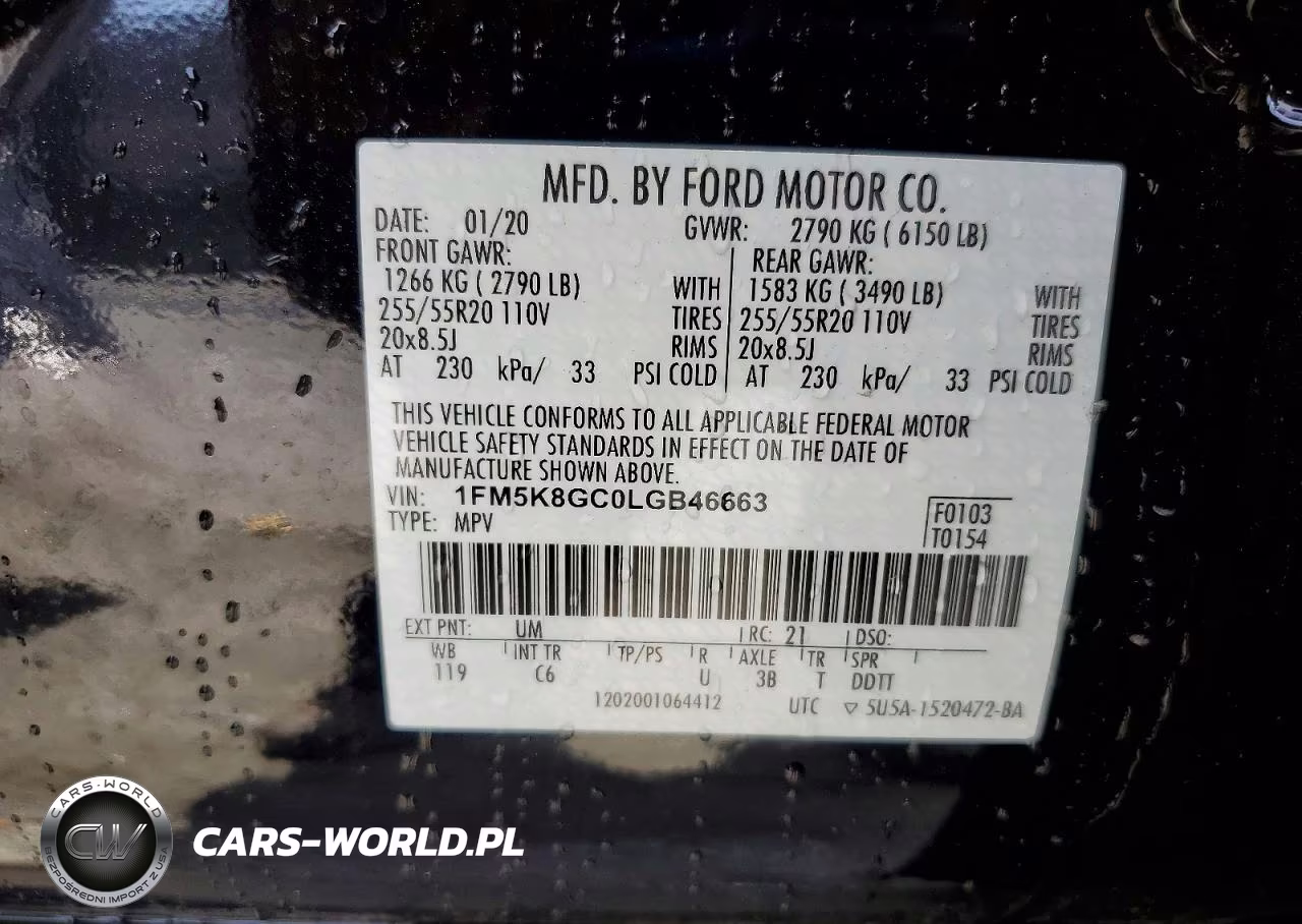 2020 Ford Explorer St VIN:1FM5K8GC0LGB46663 - 12