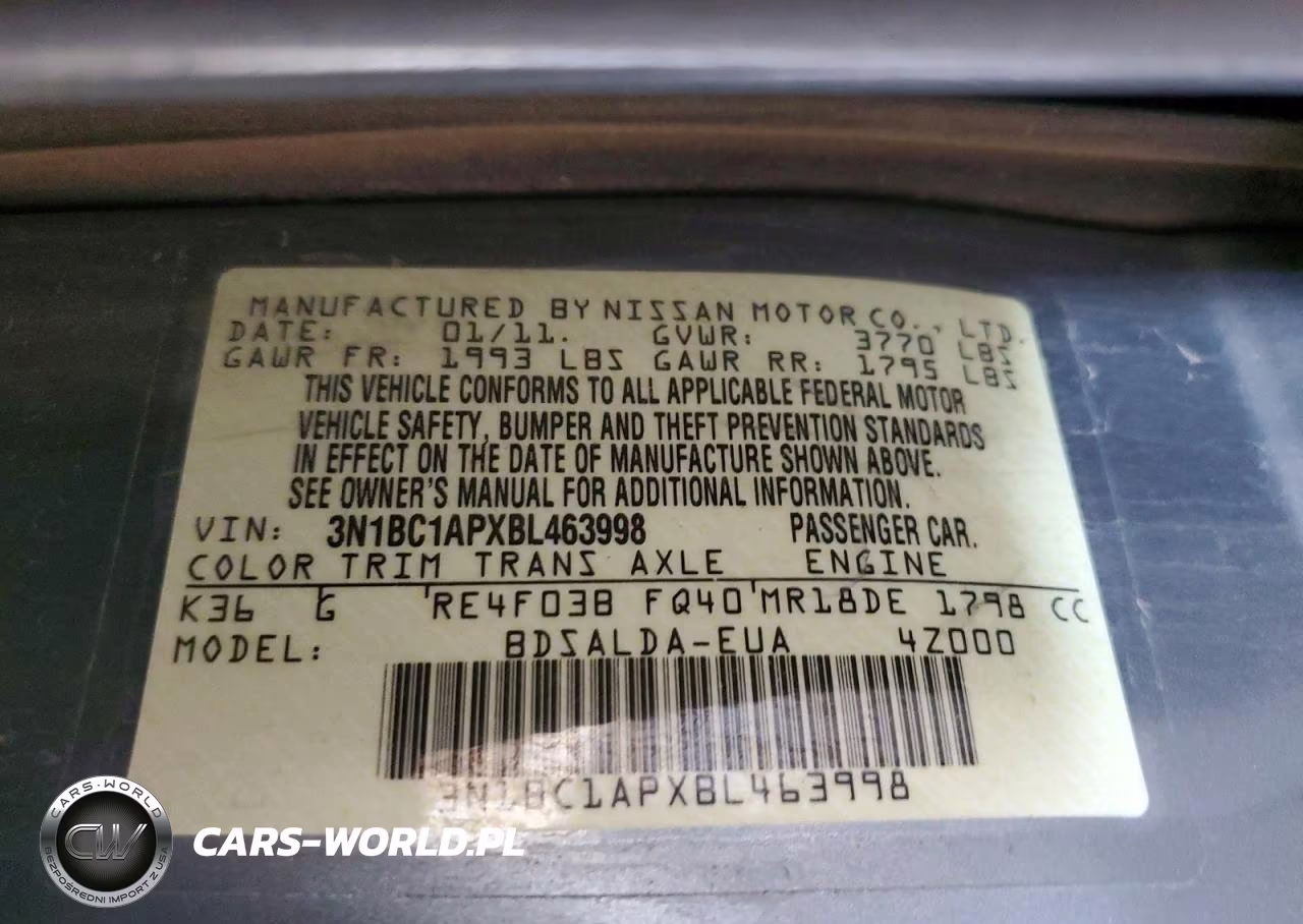 2011 Nissan Versa 1.8 S VIN:3N1BC1APXBL463998 - 12